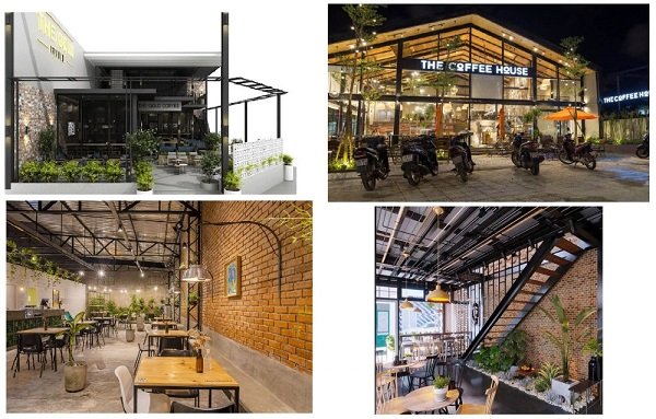 thiet ke quan cafe tien che 7 - Thiết kế quán Cafe khung thép tiền chế 2 tầng hiện đại