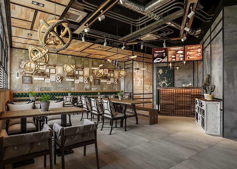 [báo giá] mẫu thiết kế quán cafe phong cách công nghiệp (industrial) 10