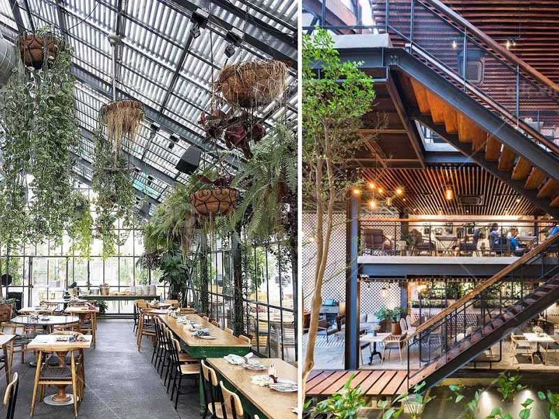 [Báo Giá] Mẫu thi công, thiết kế quán Cafe khung thép (Tiền Chế) 8