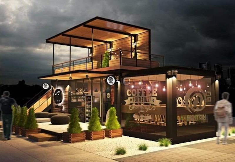 [Báo Giá] Mẫu thi công, thiết kế quán Cafe khung thép (Tiền Chế) 15